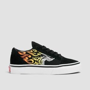 Vans Kids Shoes Black with Flame Design